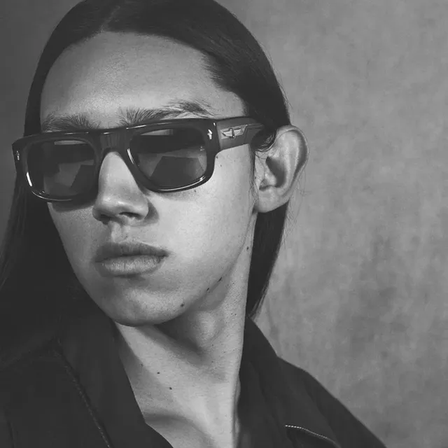 Black Oversized Rectangular Frame Thick Acetate Temples Sunglasses 8