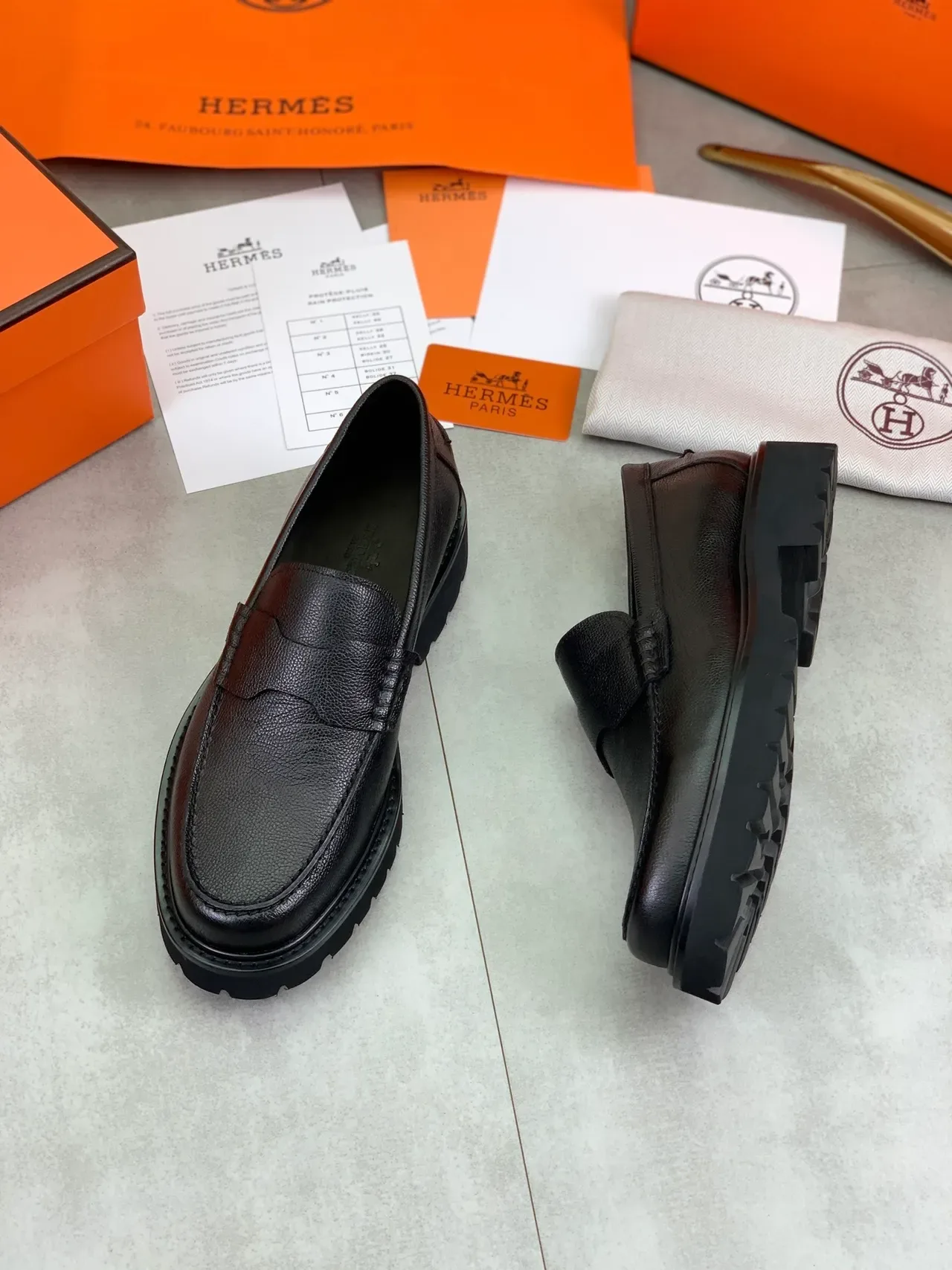 Black Pebbled Leather Penny Strap Loafer 5