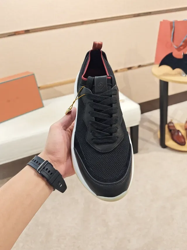 Black Red Mesh And Synthetic Upper Layered White/yellow Midsole Sneakers 6