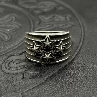 Black Silver Stacked Band Oxidized Finish Ring 5