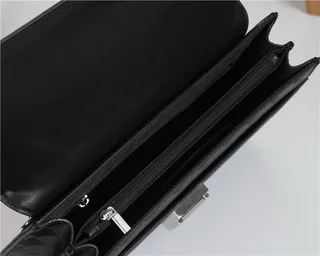 Black Silver Woven Texture Flap Closure Envelope Clutch 4