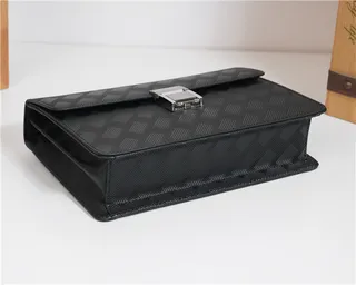 Black Silver Woven Texture Flap Closure Envelope Clutch 6