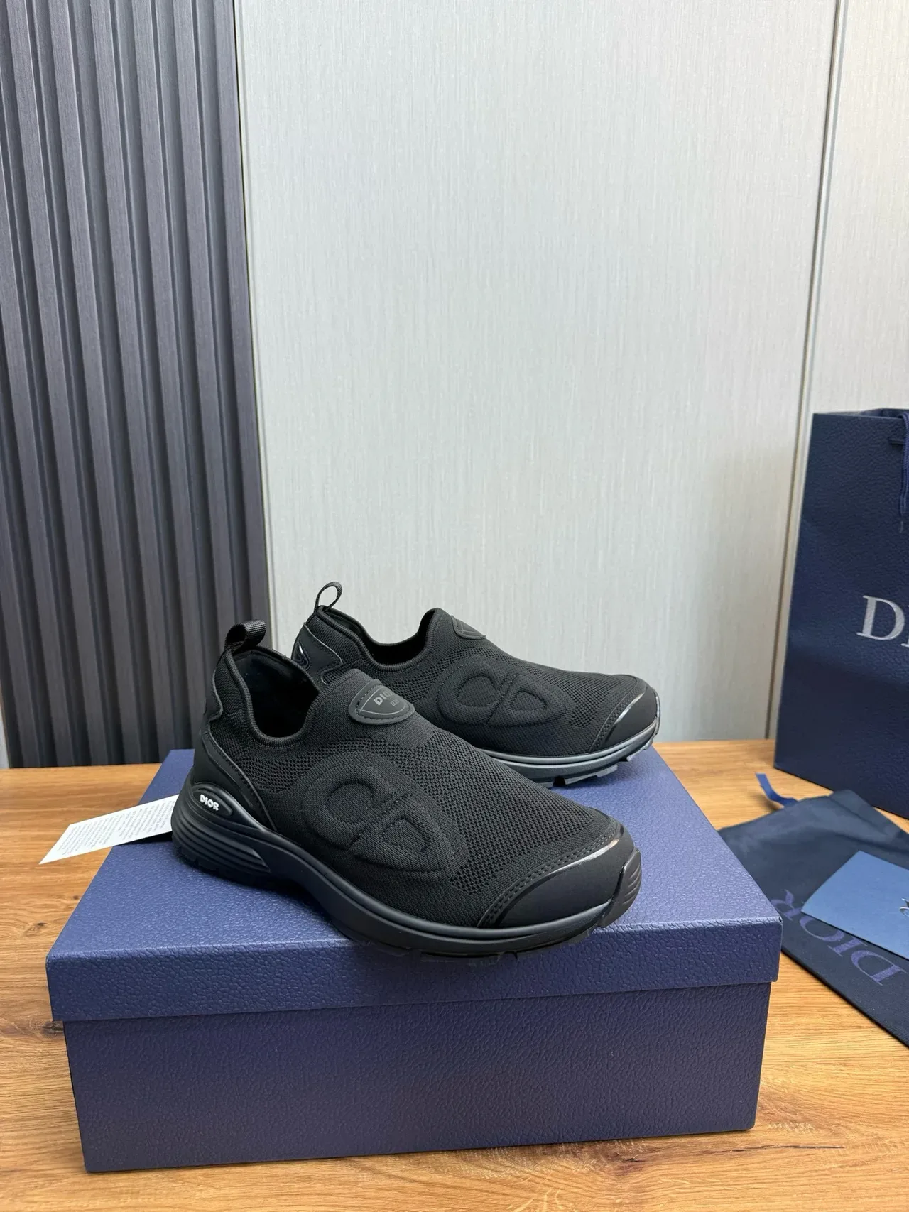 Black Slip-On Knit Lifestyle Sneaker 3
