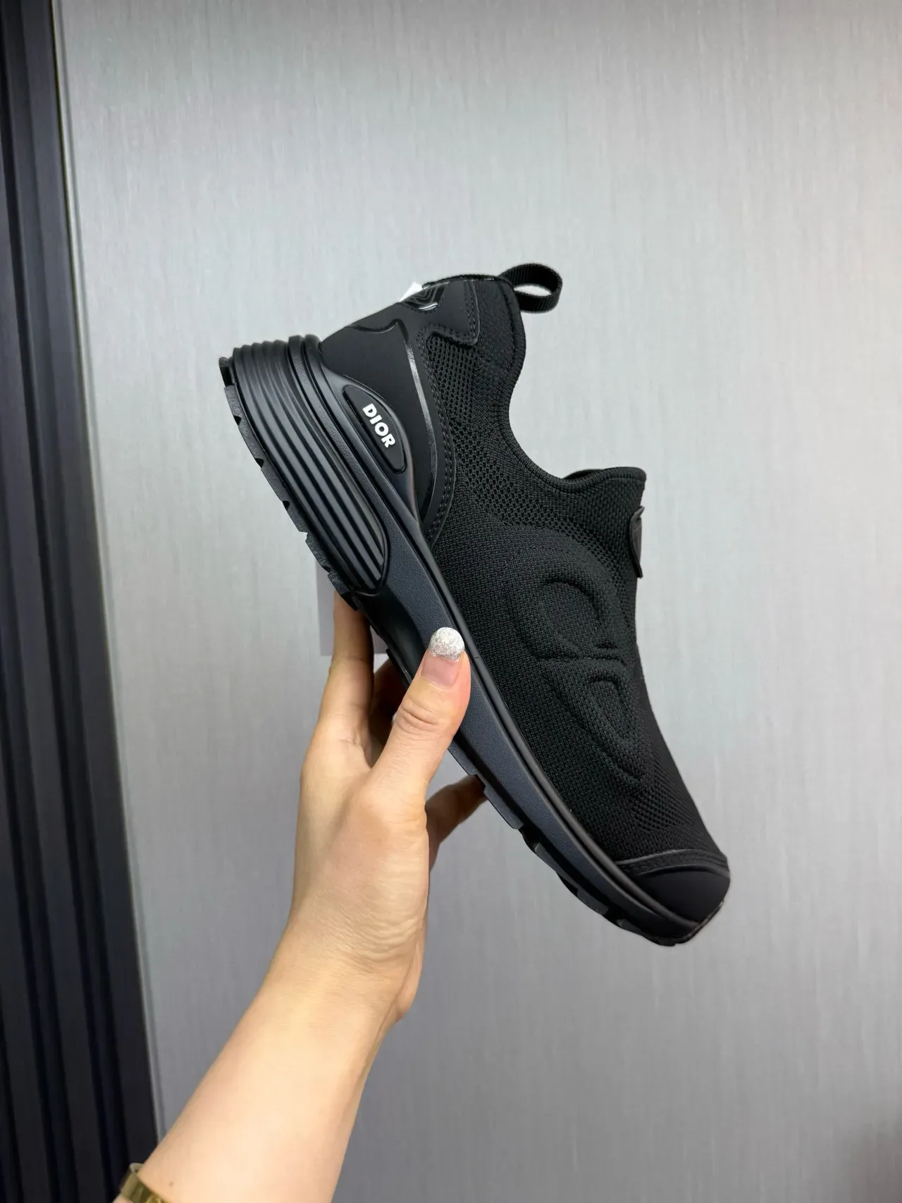 Black Slip-On Knit Lifestyle Sneaker 6