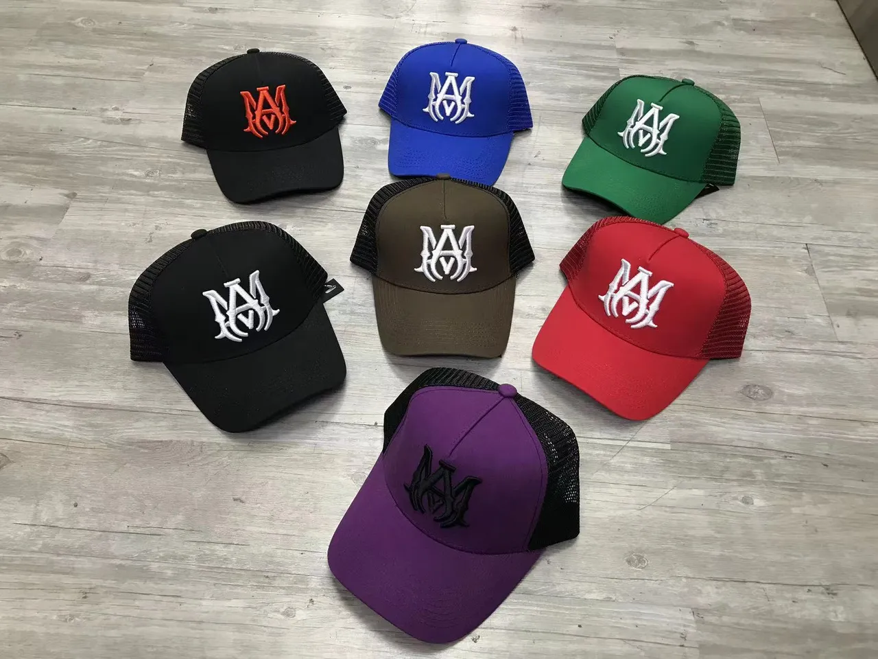 Black Structured Crown Mesh Back Baseball Cap 11