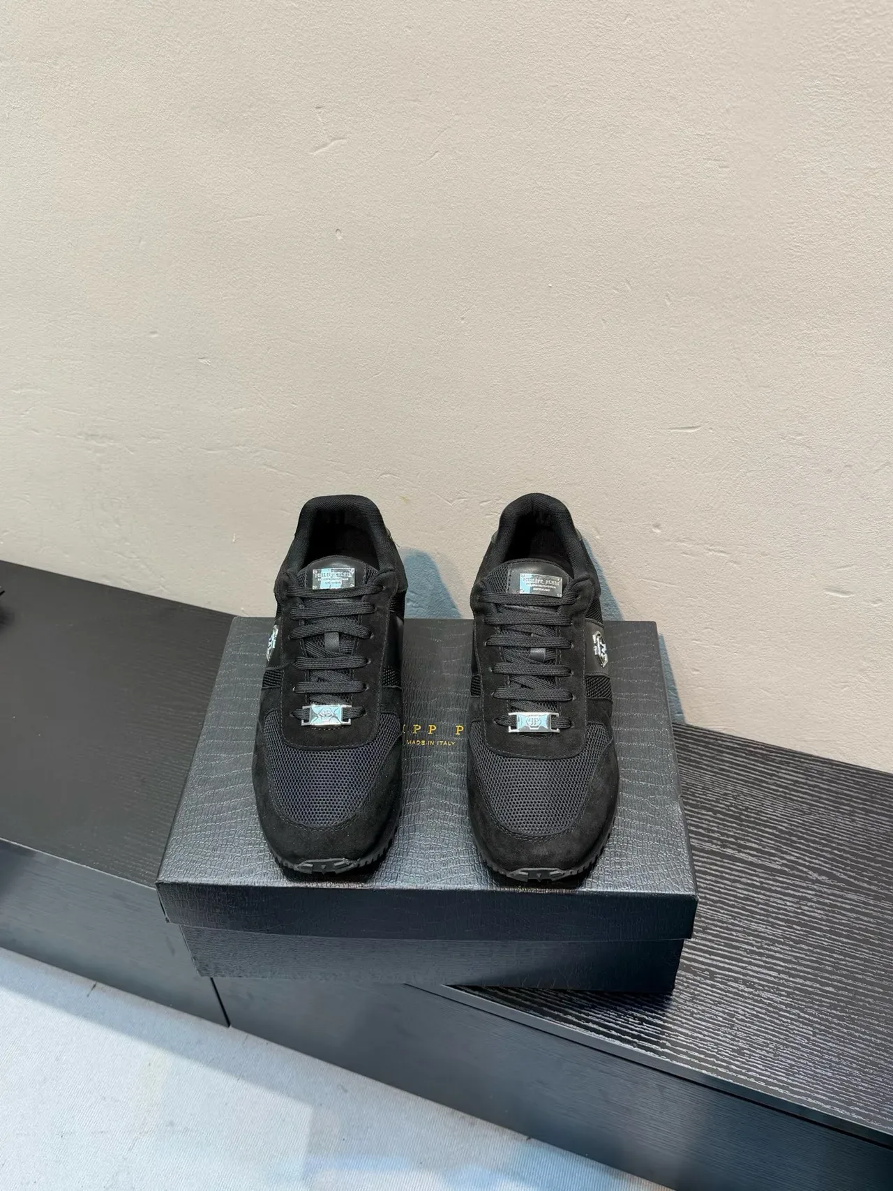 Black Suede and Mesh Low-Top Lifestyle Sneaker 2