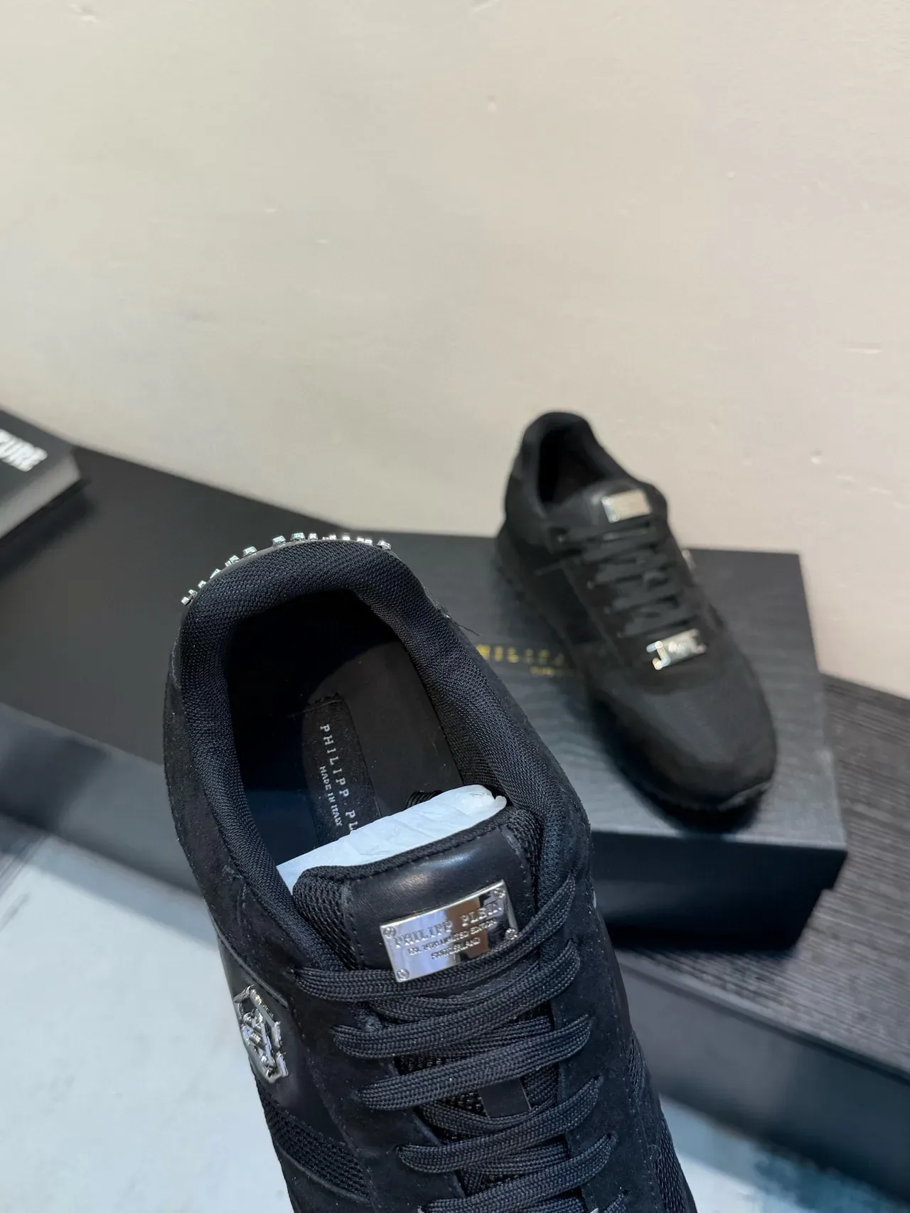 Black Suede and Mesh Low-Top Lifestyle Sneaker 7