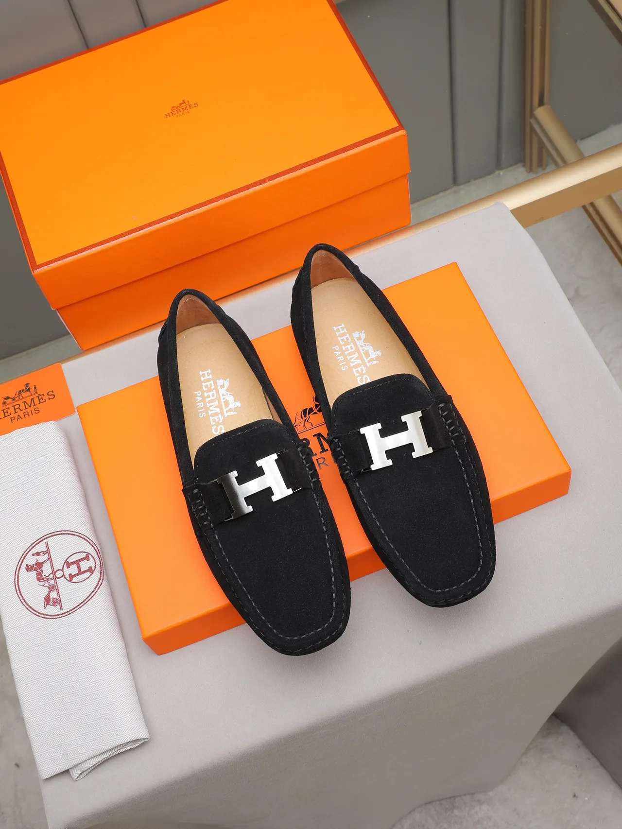 Black Suede Buckle Strap Loafer 3