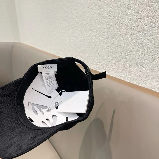 Black Textured Fabric Structured Baseball Cap 9