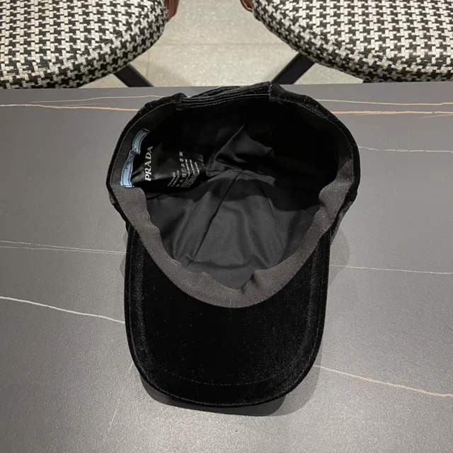 Casquette de baseball noire texturée en velours structurée 12