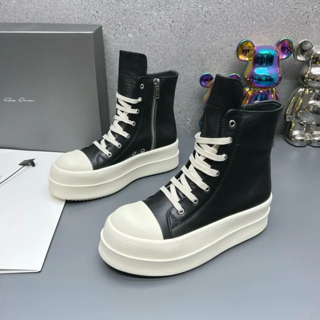 Black White High-Top Platform Sole Ankle Boots 2