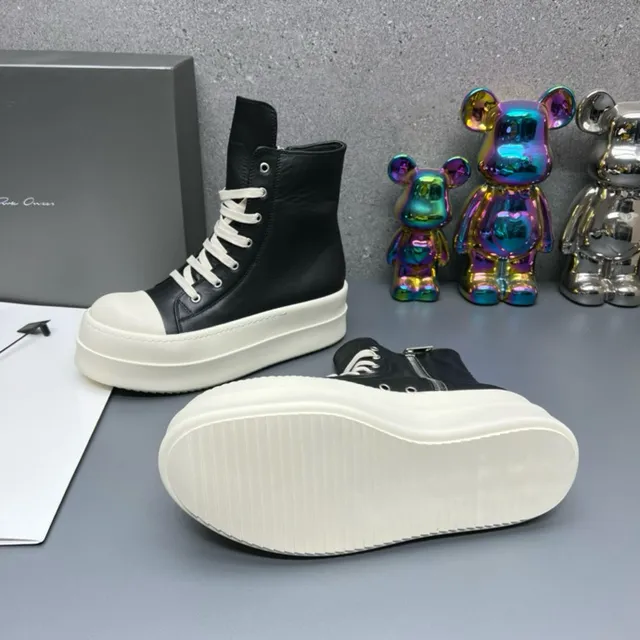 Black White High-Top Platform Sole Ankle Boots 4