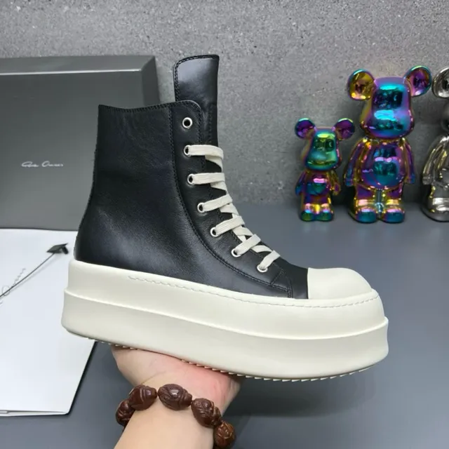 Black White High-Top Platform Sole Ankle Boots 7