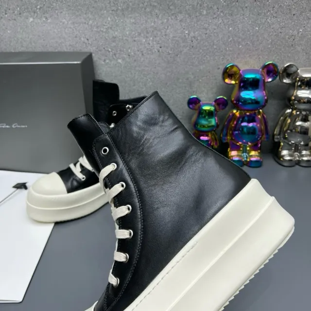 Black White High-Top Platform Sole Ankle Boots 8