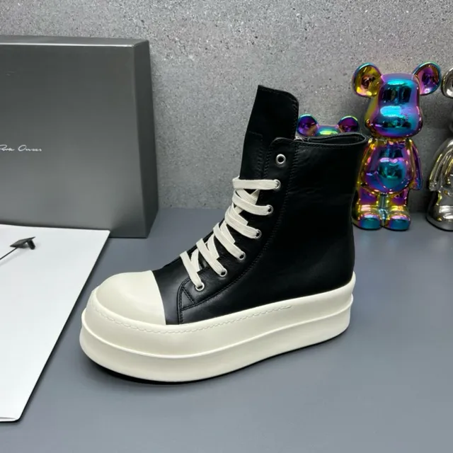 Black White High-Top Platform Sole Ankle Boots 9