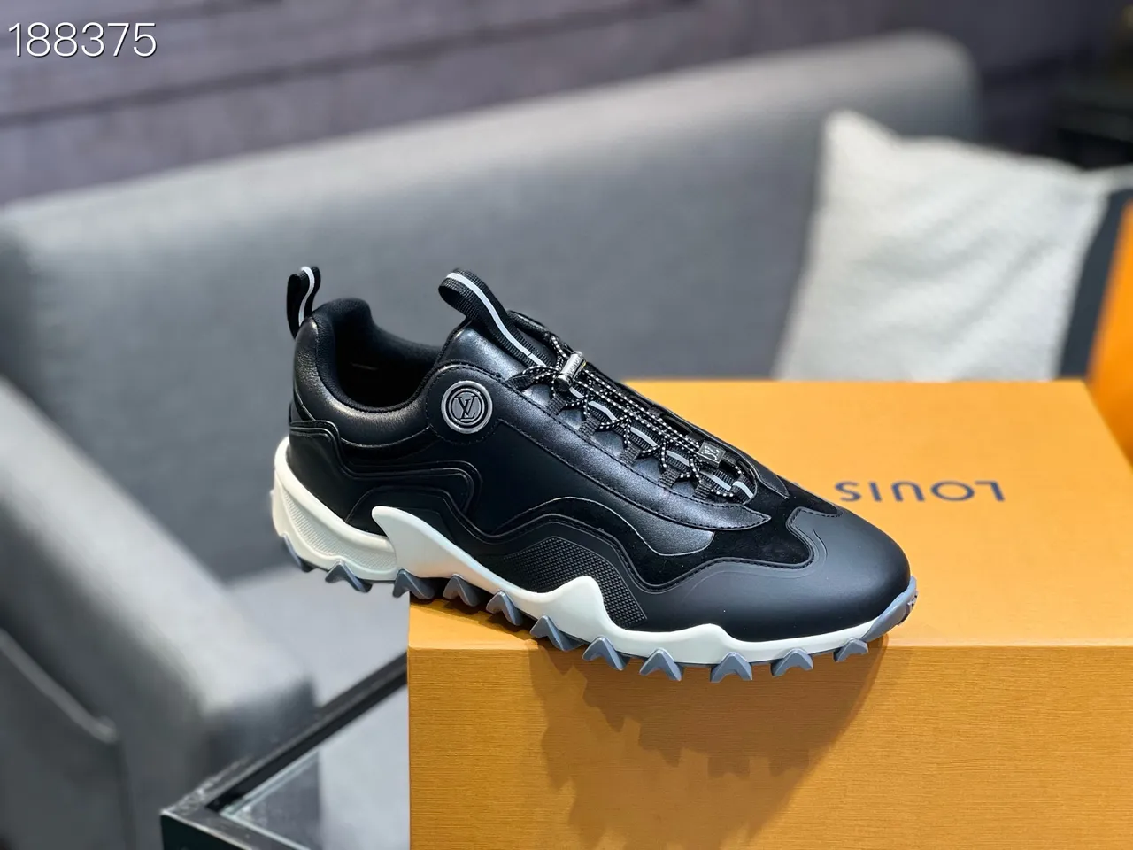 Black White Silhouette Layered Upper Chunky Sneakers 5