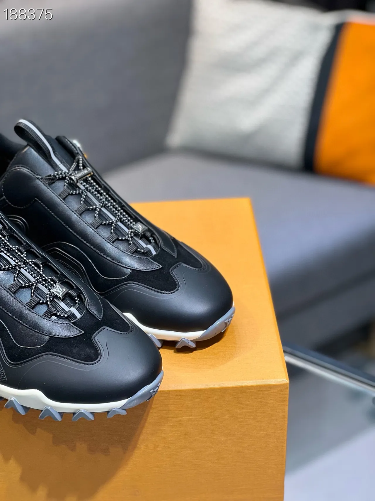 Black White Silhouette Layered Upper Chunky Sneakers 6