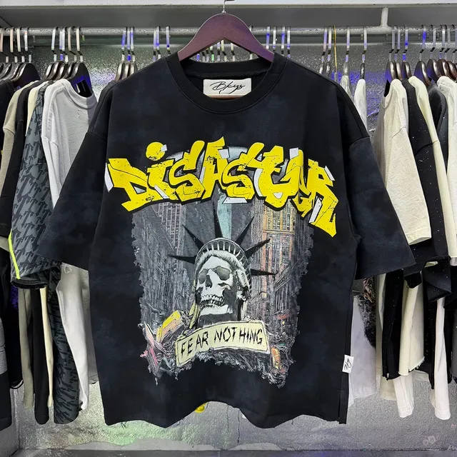 Black Yellow Oversized Fit Tie-Dye Base T-Shirt 3