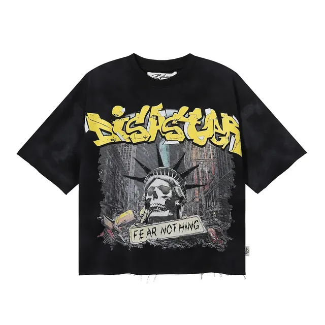 Black Yellow Oversized Fit Tie-Dye Base T-Shirt 5