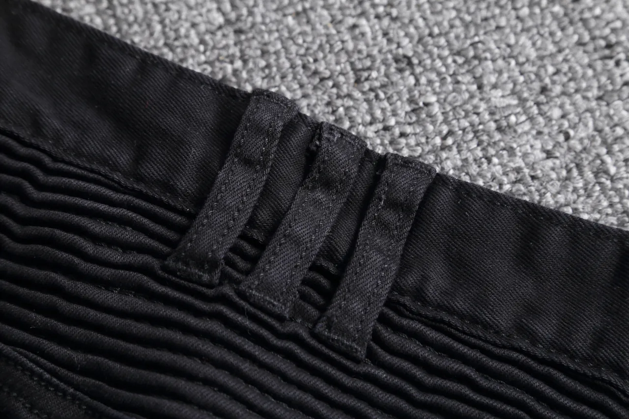 Black Zippered Cargo Moto Shorts 3