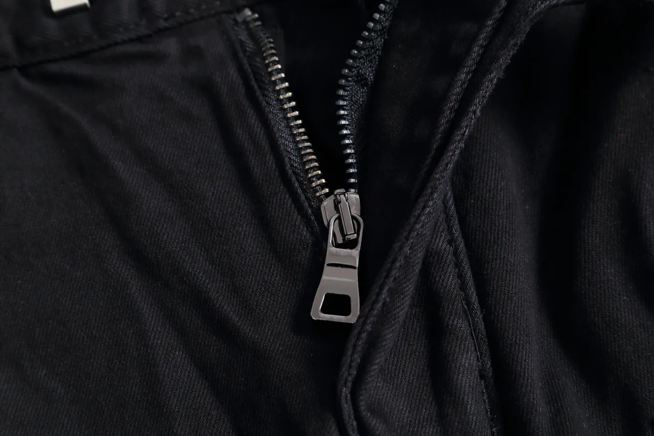 Black Zippered Cargo Moto Shorts 6