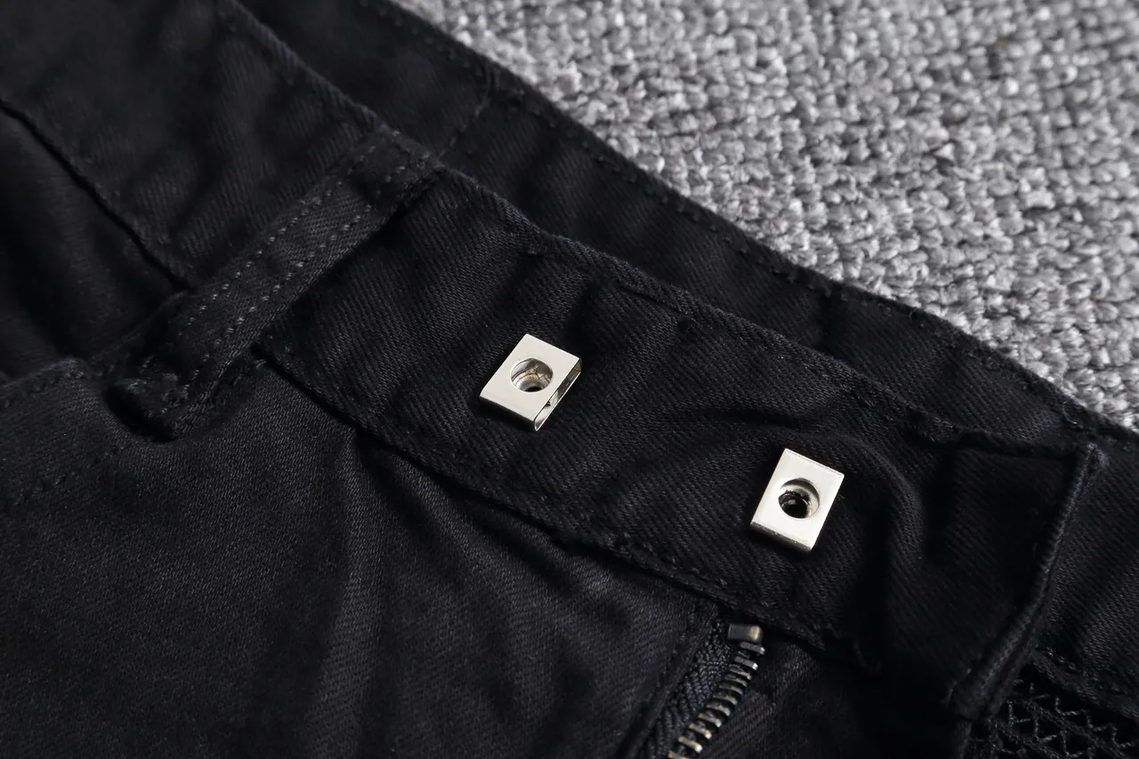 Black Zippered Cargo Moto Shorts 7