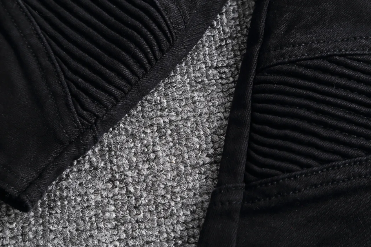 Black Zippered Cargo Moto Shorts 12