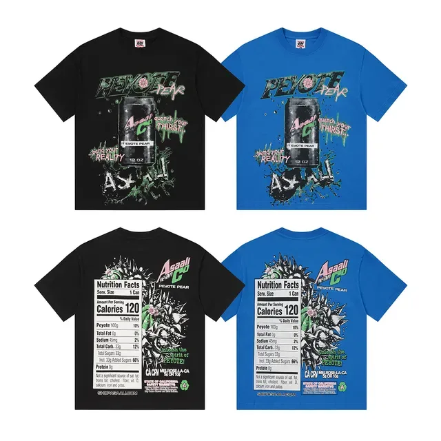 Blue Black Graphic Print Oversized Fit T-Shirt 2