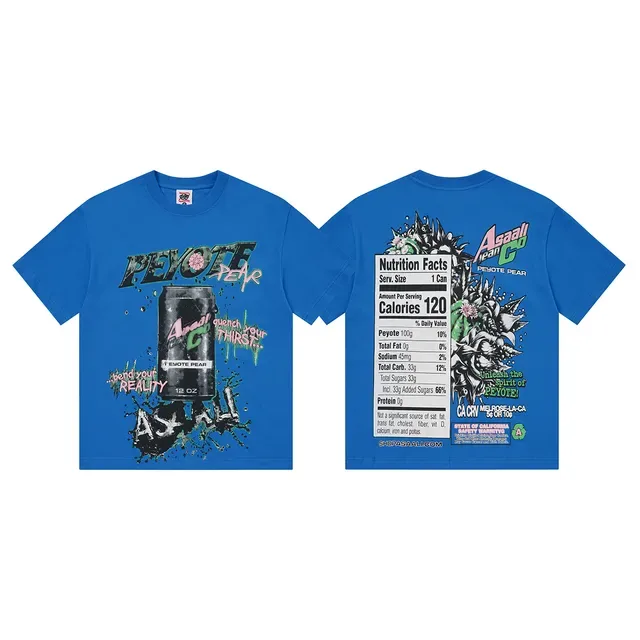 Blue Black Graphic Print Oversized Fit T-Shirt 6