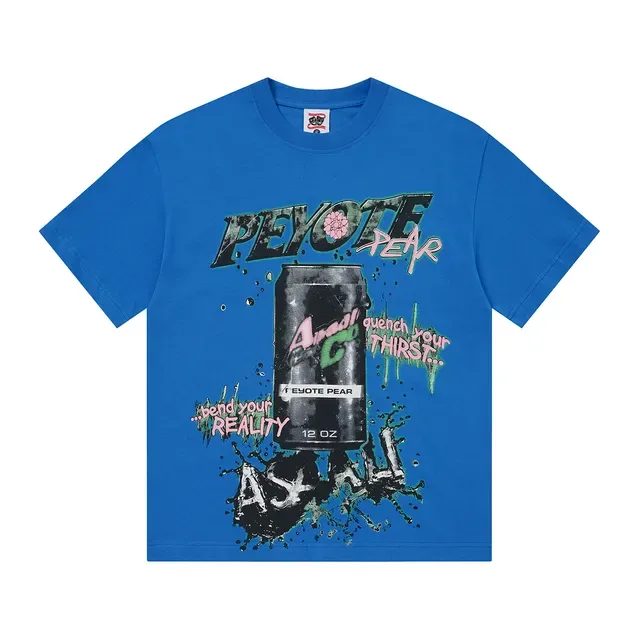 Blue Black Graphic Print Oversized Fit T-Shirt 7