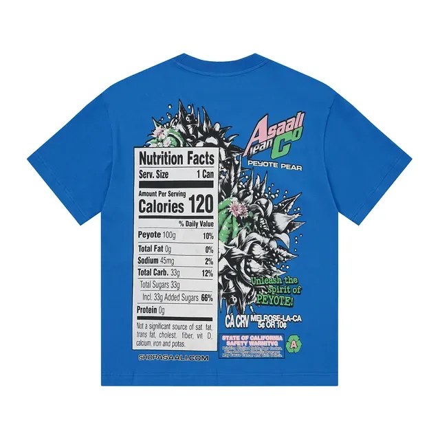 Blue Black Graphic Print Oversized Fit T-Shirt 8