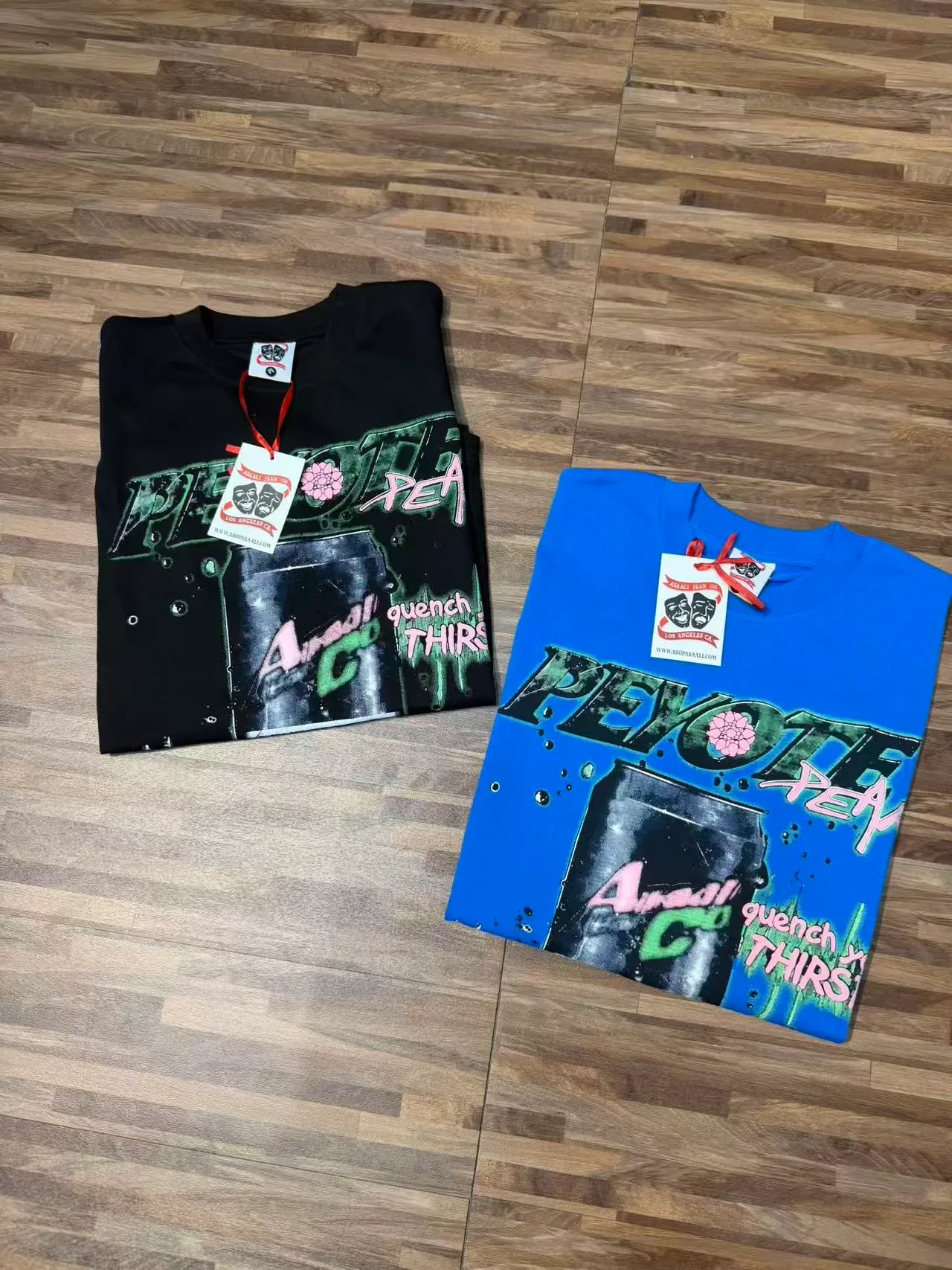 Blue Black Graphic Print Oversized Fit T-Shirt 10