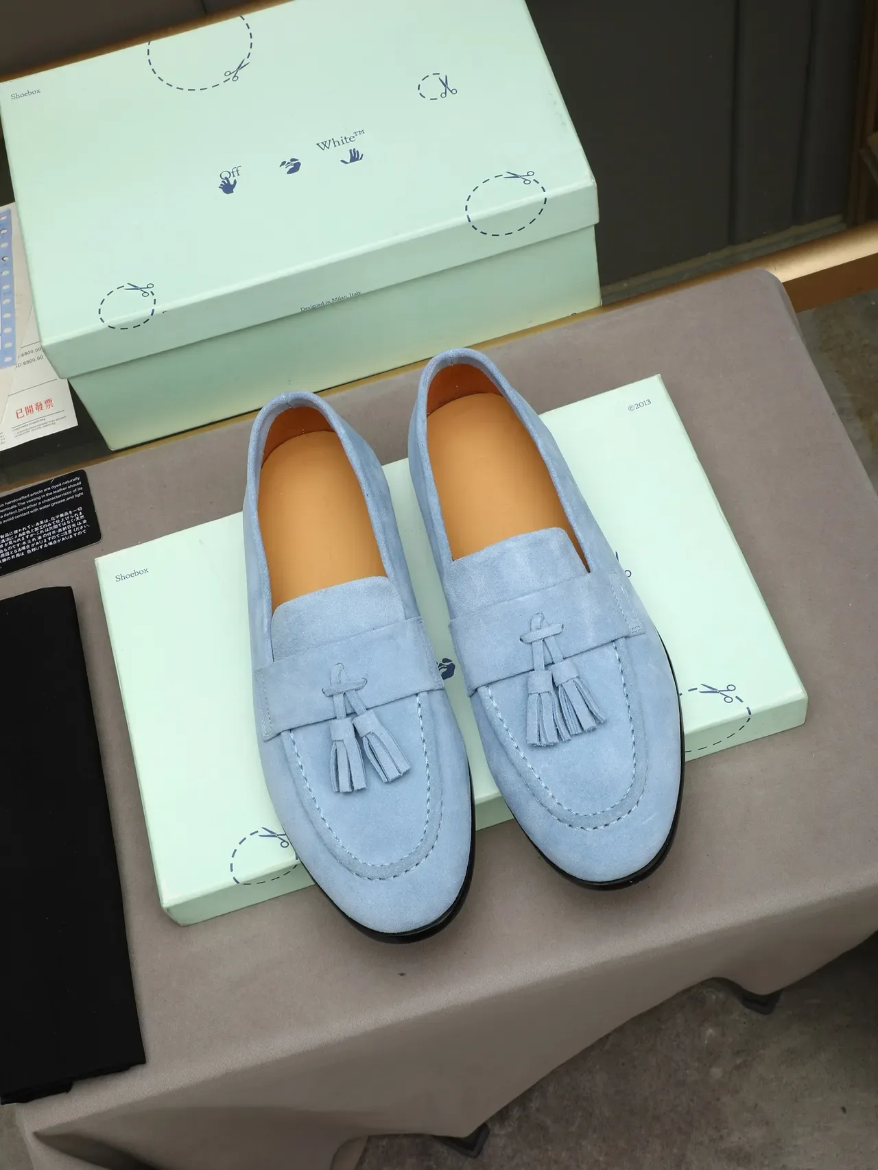 Blue Black Suede Tassel Loafer 2