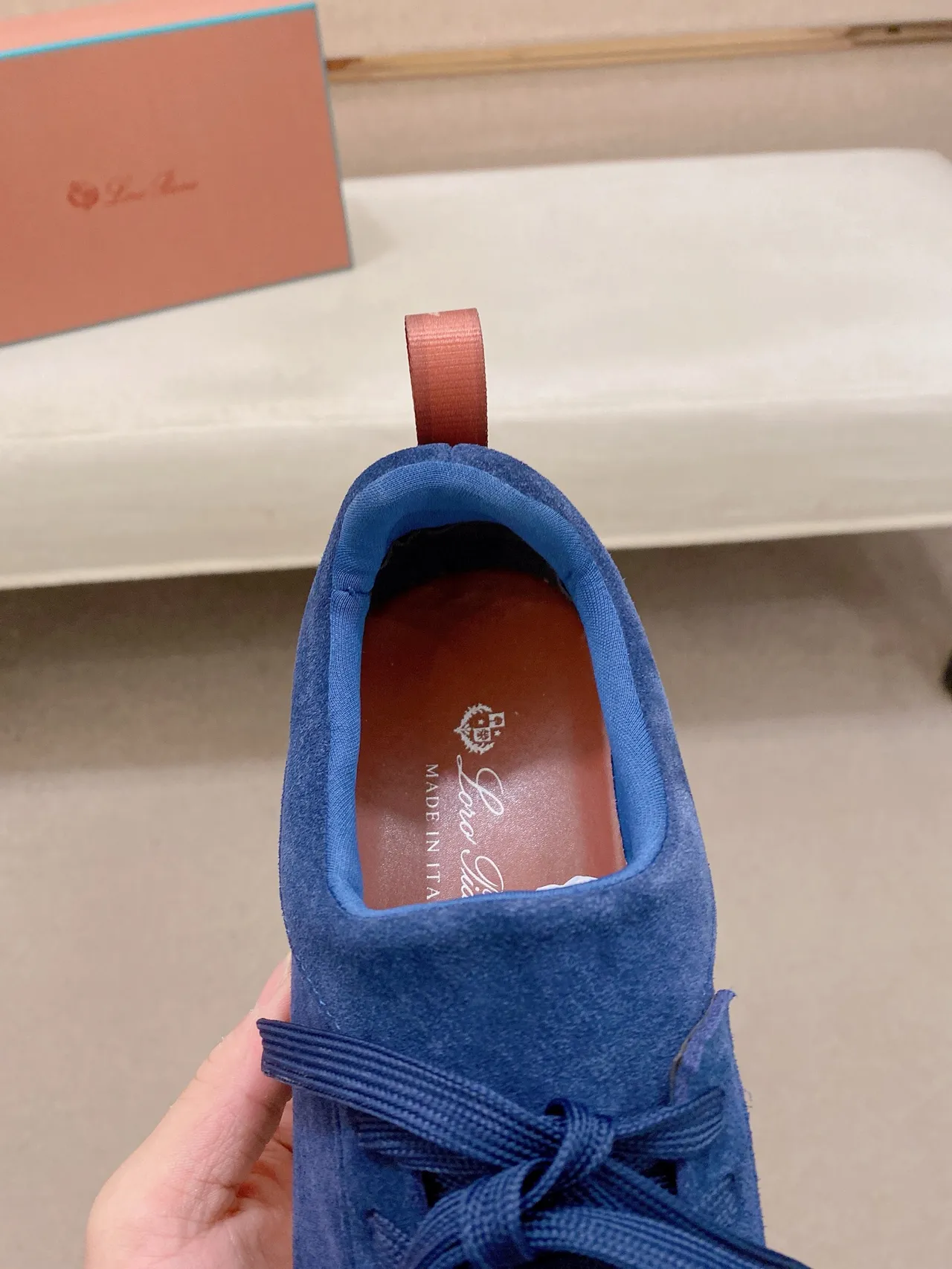 Blue Navy Suede Upper Glossy Rubber Toe Cap Sneakers 4