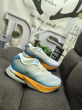 Blue Orange Gradient Mesh Upper Midsole Accent Running Shoes 9