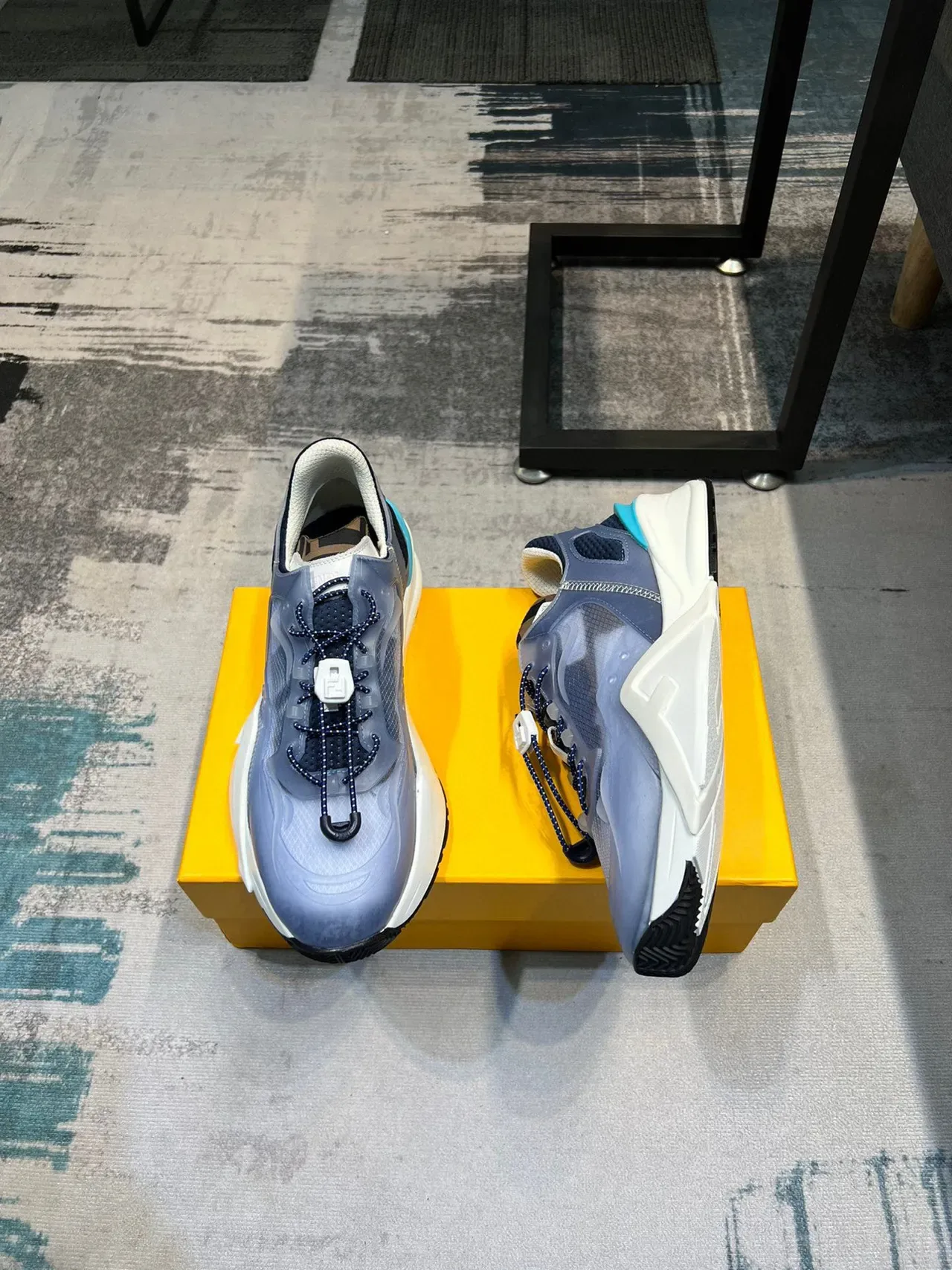 Blue Translucent Overlay Upper Sculpted Multi-Density Sole Sneakers 4