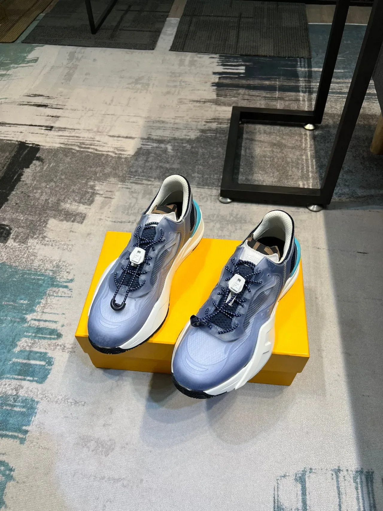 Blue Translucent Overlay Upper Sculpted Multi-Density Sole Sneakers 6