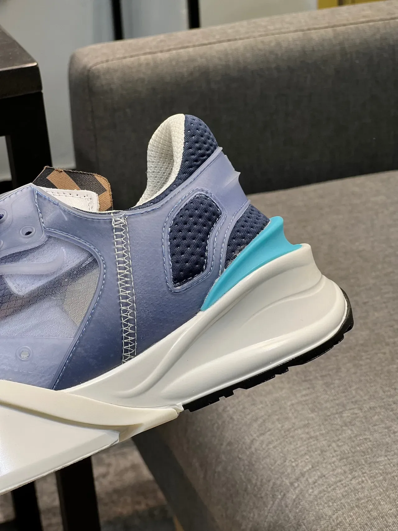 Blue Translucent Overlay Upper Sculpted Multi-Density Sole Sneakers 9