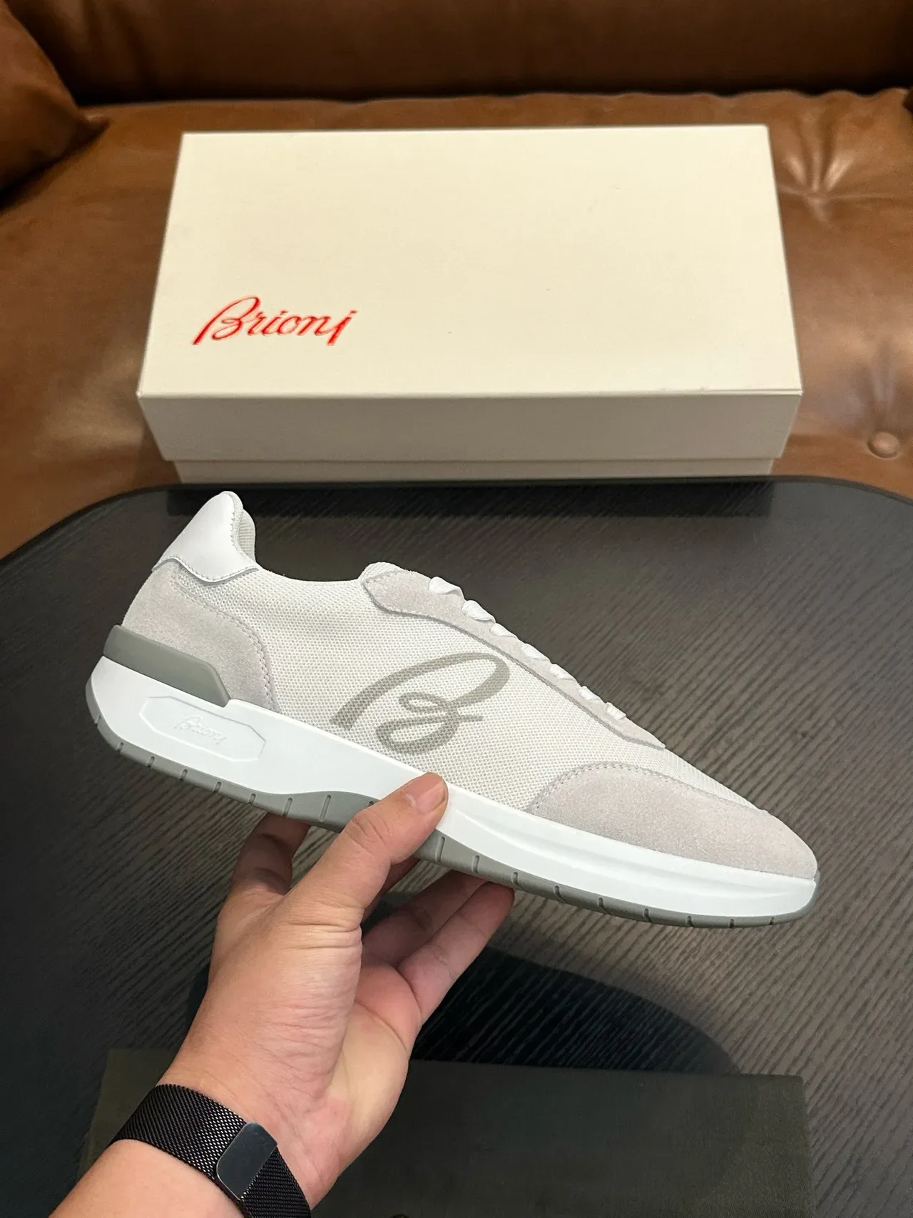Briani Low-Top Mesh and Suede Lifestyle Sneakers 2