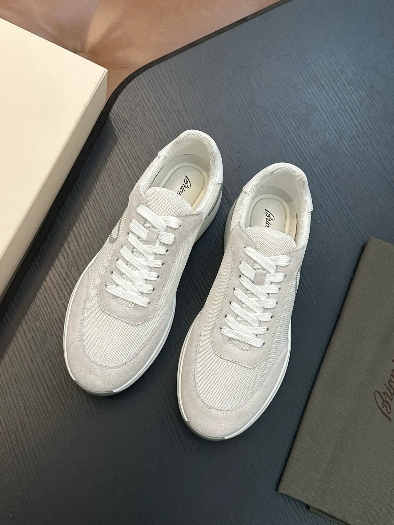 Briani Low-Top Mesh and Suede Lifestyle Sneakers 4