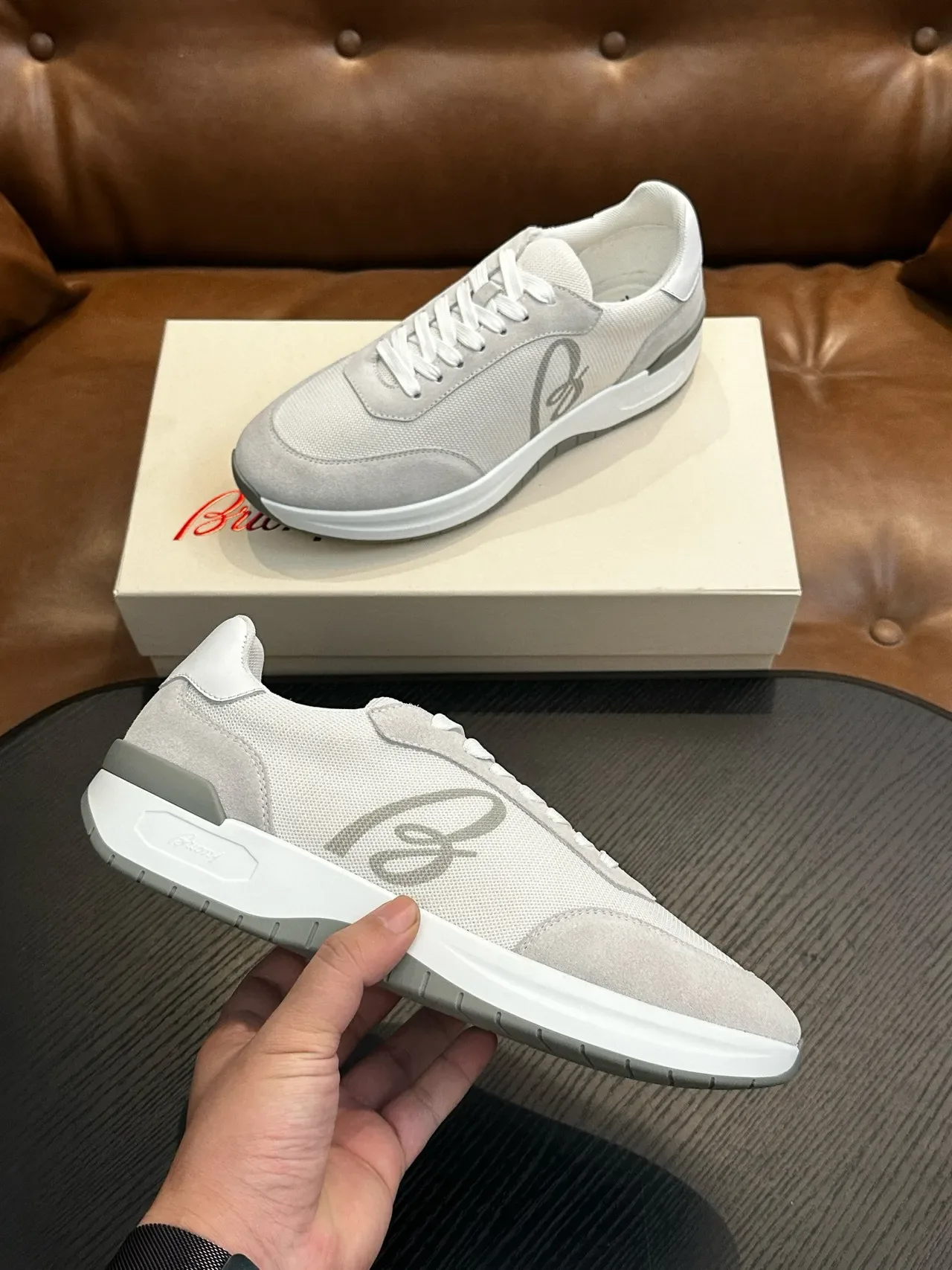 Briani Low-Top Mesh and Suede Lifestyle Sneakers 6