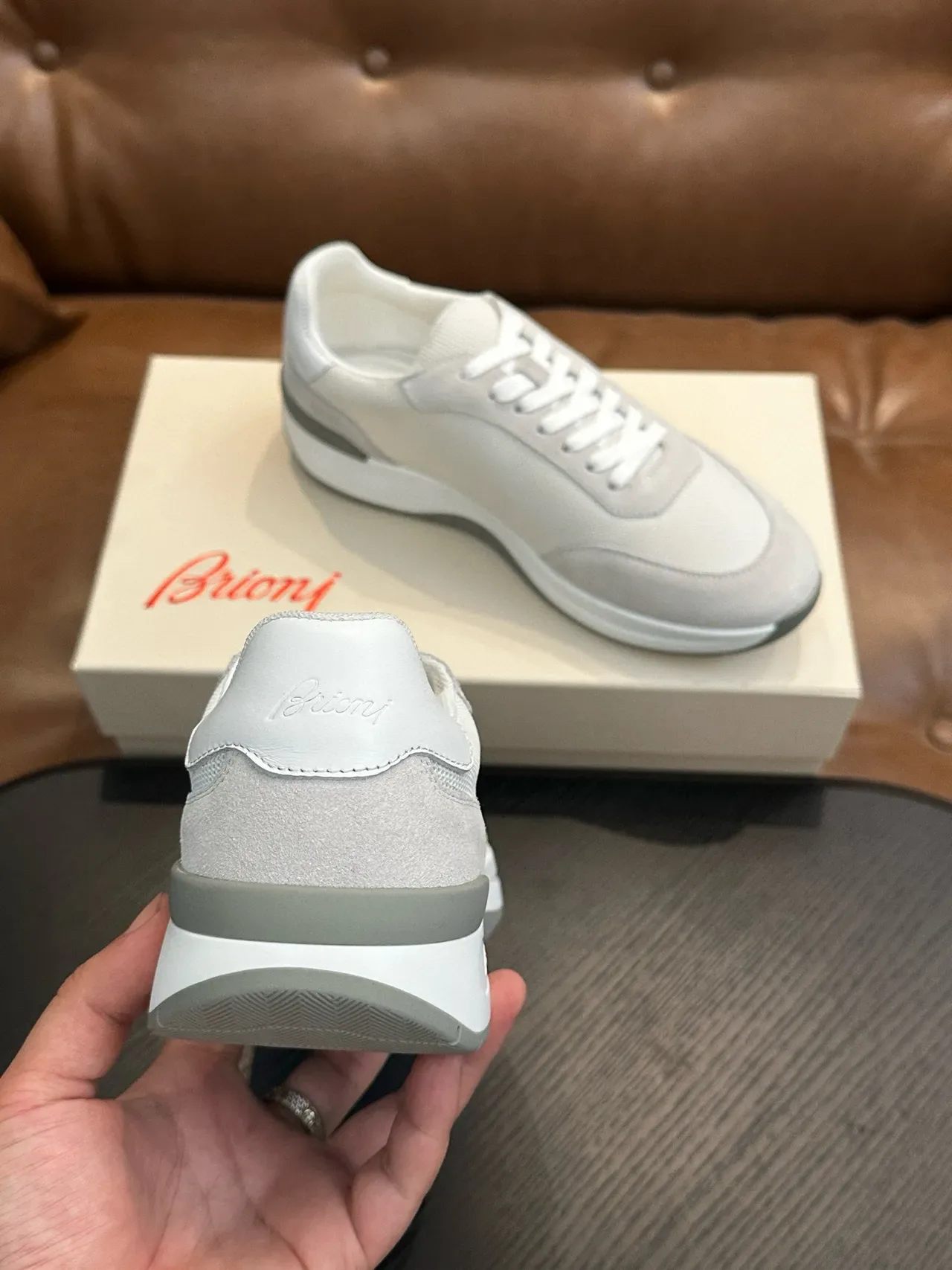 Briani Low-Top Mesh and Suede Lifestyle Sneakers 9