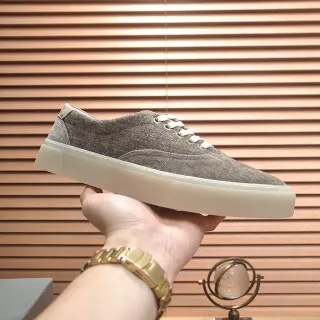 Brown Beige Low-Top Lace-Up Canvas Shoes