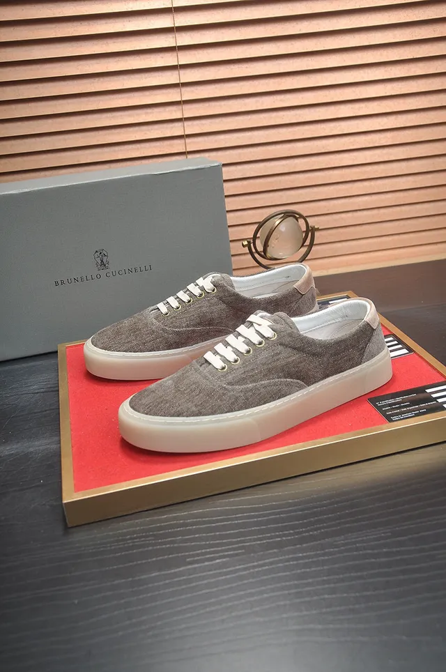 Brown Beige Low-Top Lace-Up Canvas Shoes 4