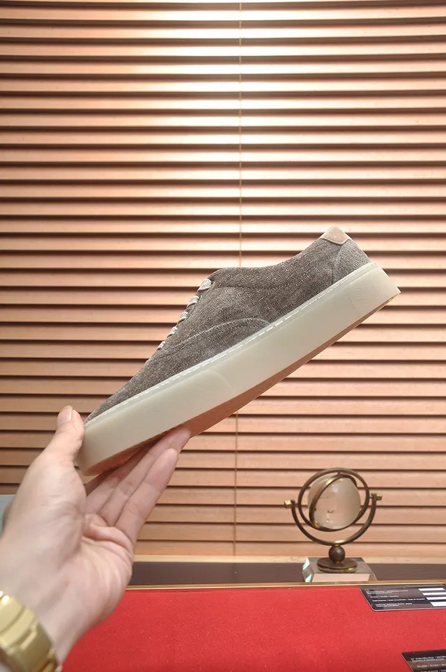 Brown Beige Low-Top Lace-Up Canvas Shoes 5