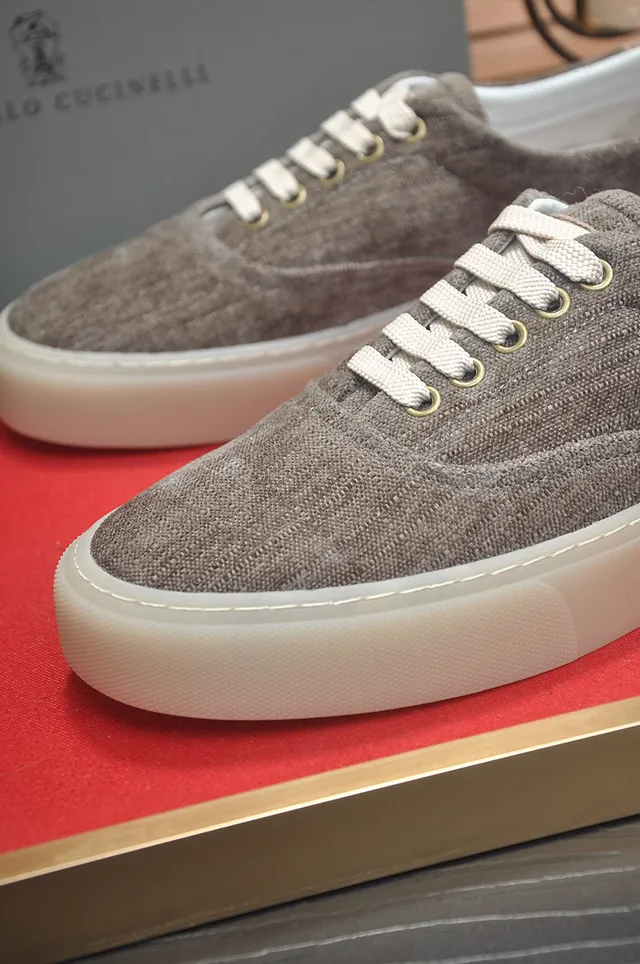 Brown Beige Low-Top Lace-Up Canvas Shoes 8