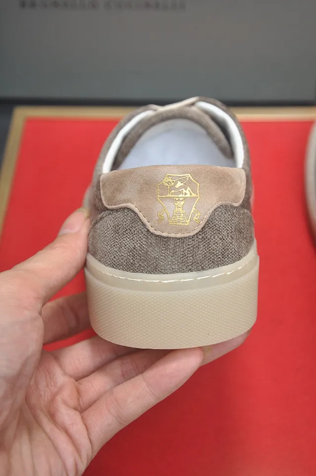 Brown Beige Low-Top Lace-Up Canvas Shoes 9