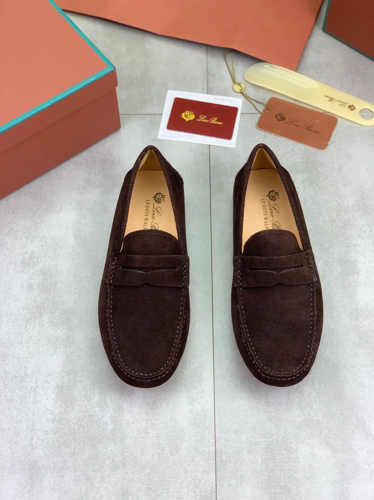Brown Beige Suede Upper Penny Strap Loafer 4