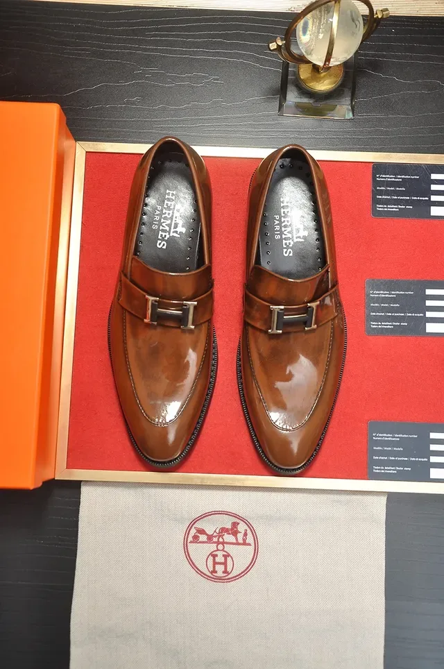 Brown Black Polished Leather Monkstrap Buckle Loafer 5
