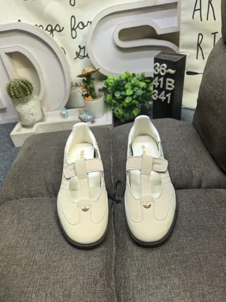 Brown Leather-Like Strap Mary Jane Shoes 10